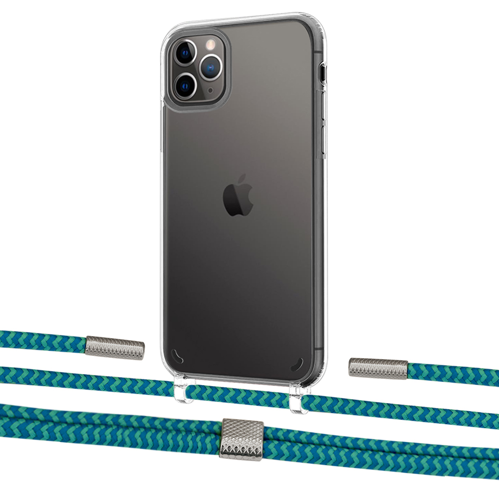 

Чехол Upex Crossbody Protection Case для iPhone 11 Pro Crystal with Twine Cyan and Fausset Silver