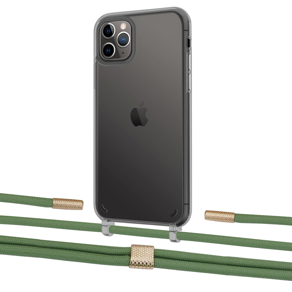 

Чехол Upex Crossbody Protection Case для iPhone 11 Pro Dark with Twine Mint and Fausset Gold