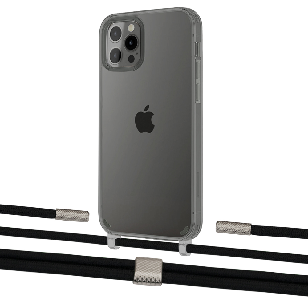 

Чехол Upex Crossbody Protection Case для iPhone 12 Pro Max Dark with Twine Black and Fausset Silver