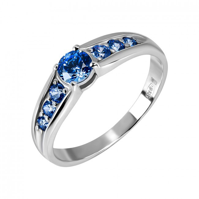 

Кольцо с синим камнем Swarovski Халлари