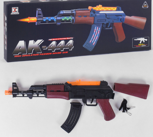 

Автомат Калашникова с подсветкой и звуковыми эффектами АК-444 ABC игрушечный
