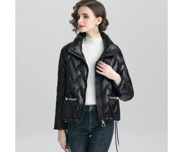 

Куртка-пуховик демисезонная с твидовыми карманами Modern Boutique черный, M ПУХ2111