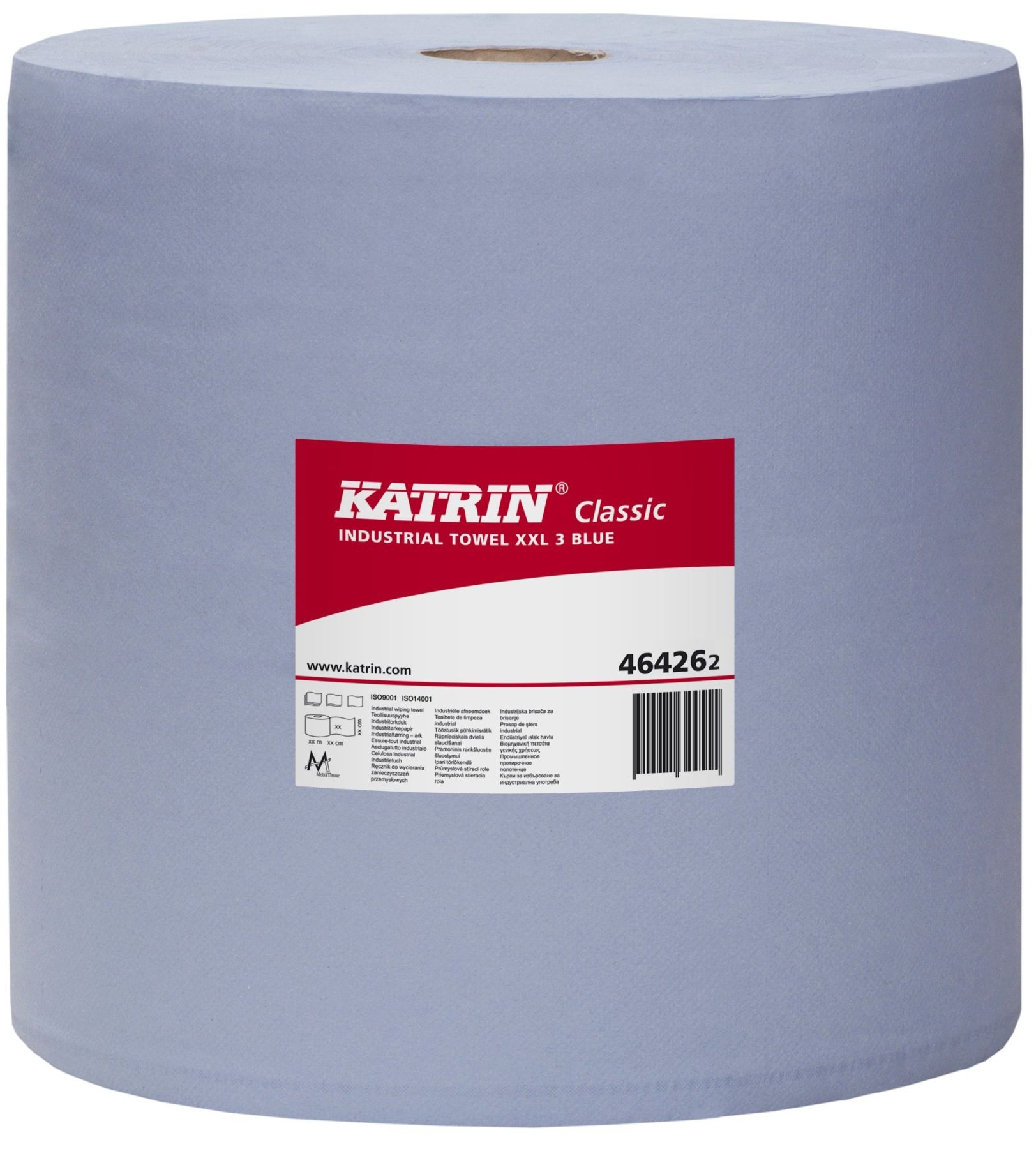 

Протирочная бумага в больших рулонах Katrin Classic 3-х слойная синяя 464262