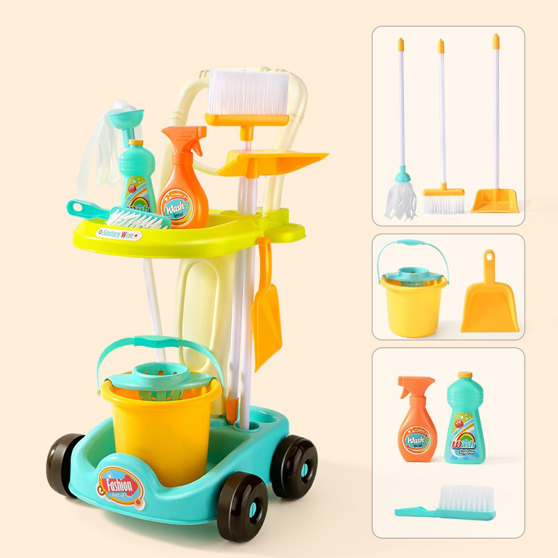 

Детский игровой набор для уборки Sanitery Ware Family Playset тележка с набором для уборки