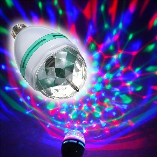 

Диско LED лампа вращающаяся для вечеринок дискотек E27 с патроном Party Lights Lamp LY-399 CNV