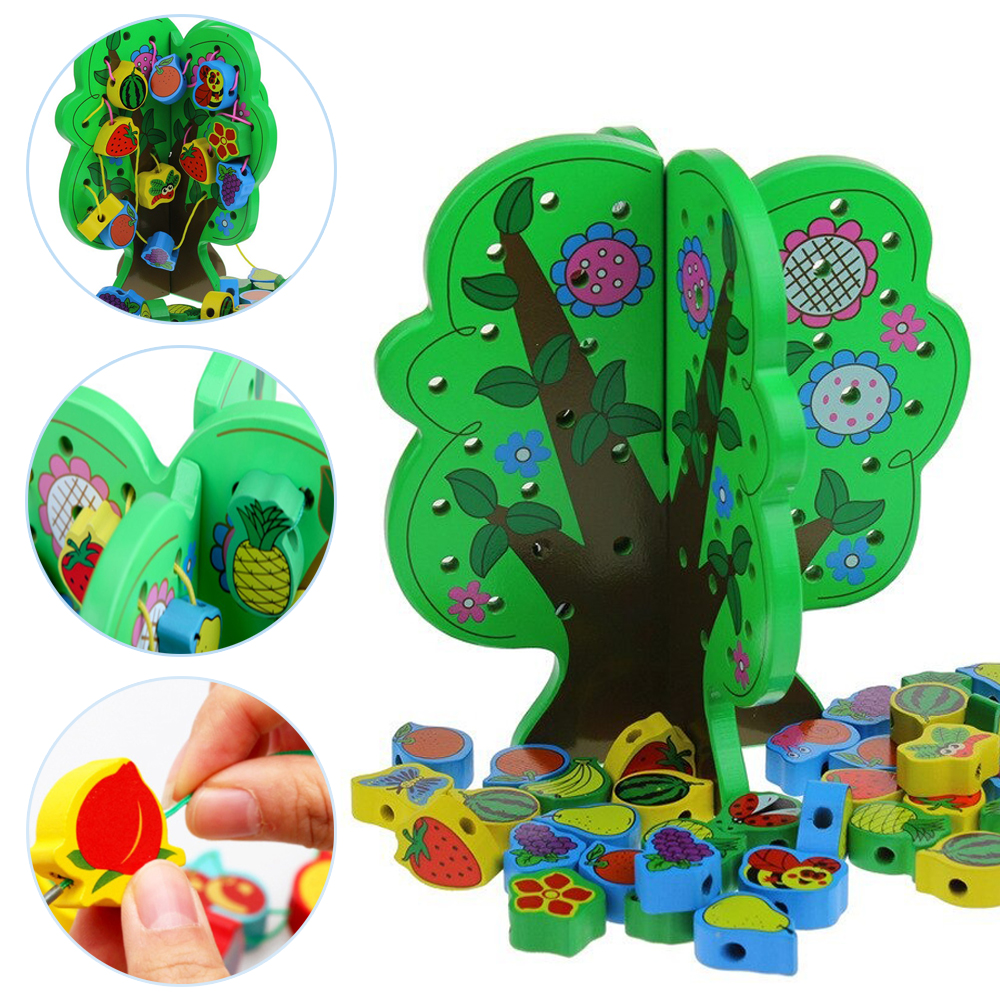 

Деревянная шнуровка Фруктовое дерево Wooden Toy для развития логического мышления