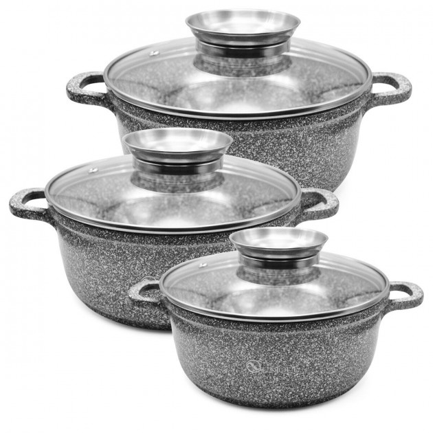 

Набор казанов UNIQUE UN-5511 20 см, 24 см, 28 см, круглые