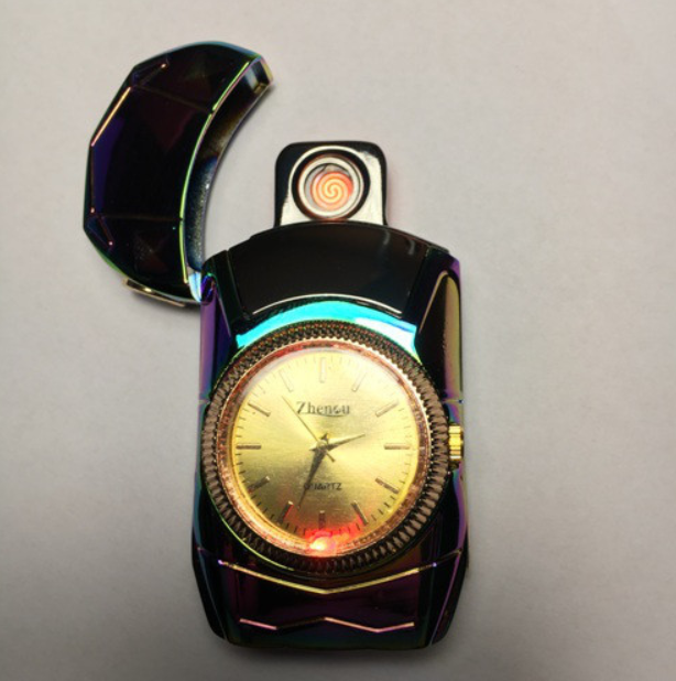 

Зажигалка спиральная USB 813 + clock Фиолетовый