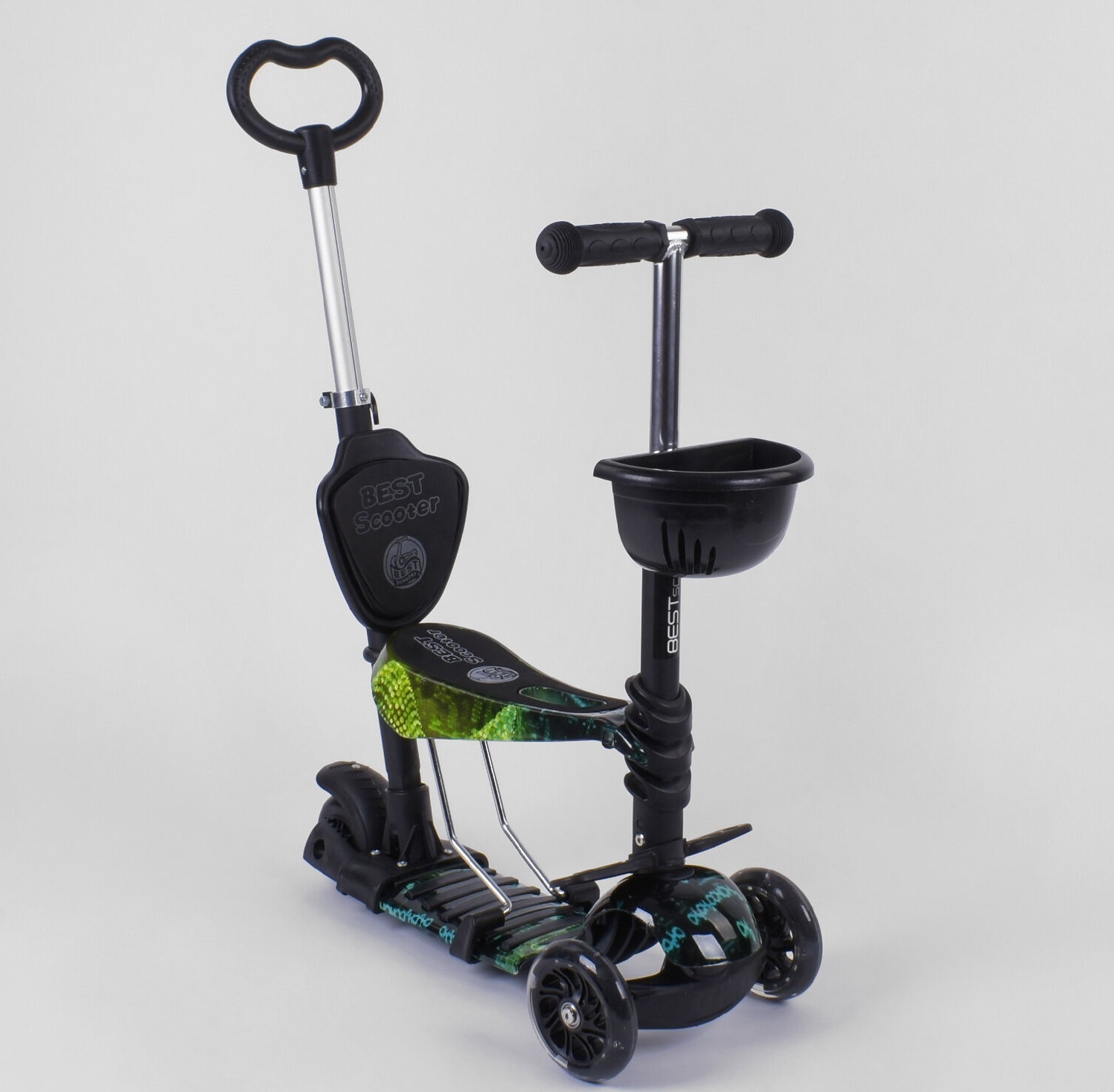 

Самокат 5 в 1 Best Scooter 10999 Black / green / blue (10999)