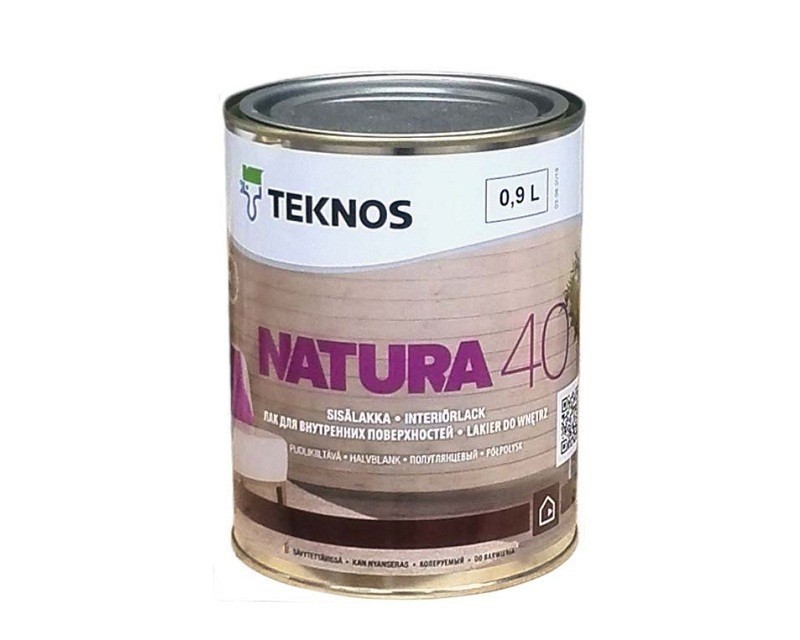 

Лак інтерєрний акриловий Teknos NATURA 40 півглянцевий 0,9л