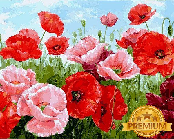 

Картина по номерам 40×50 см. Babylon Premium (цветной холст + лак) Маки (NB1111)