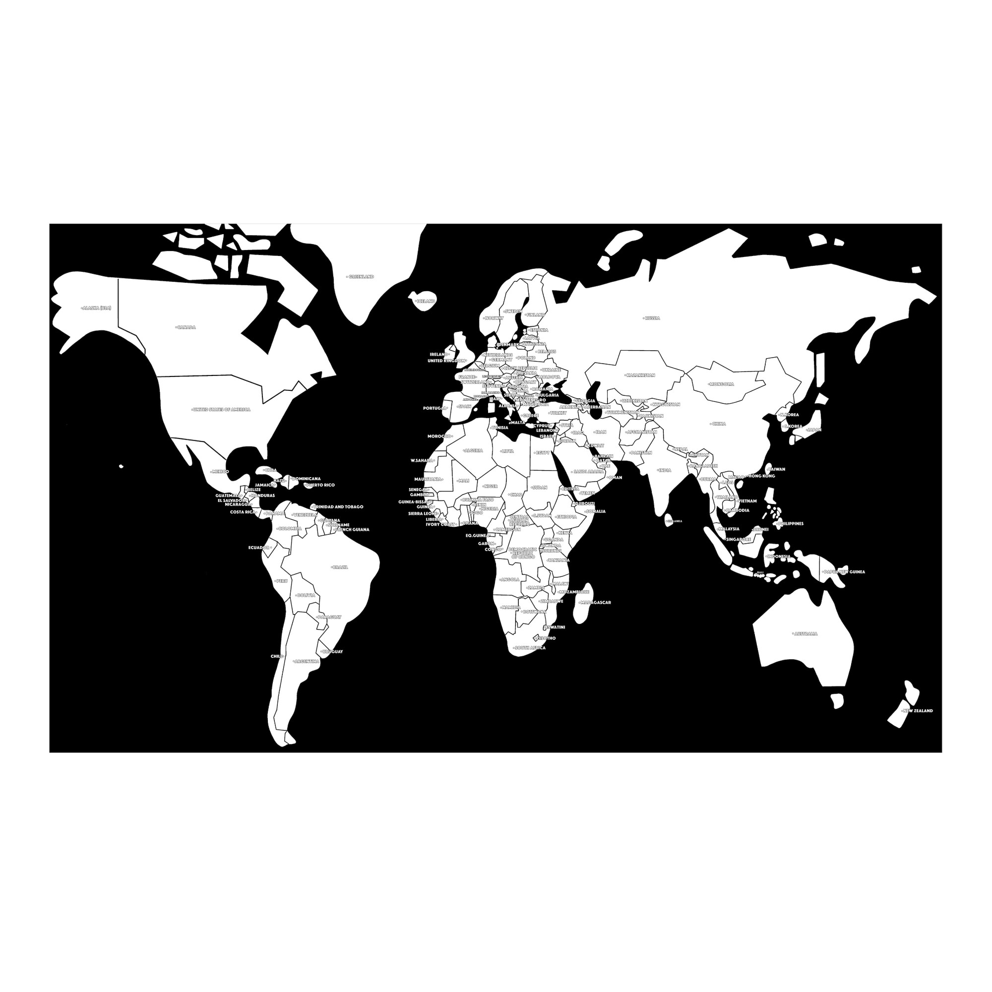 

Туристическая карта мира PinyoTravel WORLD Black Mini 48 x 81 см