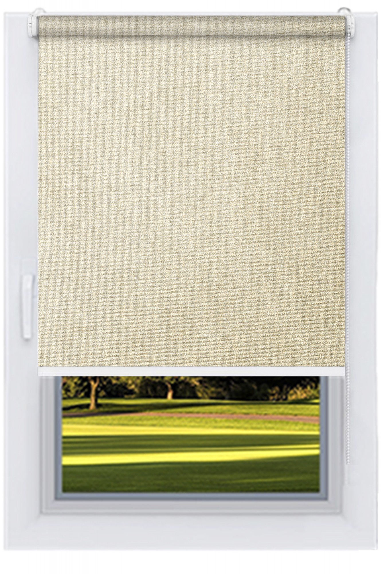 

Ролета тканевая DECOLUX 142х200 ЛЮМІНІС Темно-бежевый вал 19