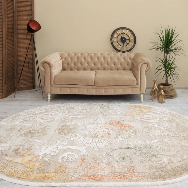 

Ковер Nessa R125A Beige Овальный 240х340 см