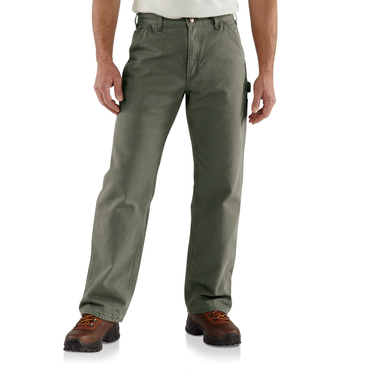 

Брюки Carhartt B111 Washed Duck Flannel-Lined Dungarees - Factory Seconds Moss, 36W 32L