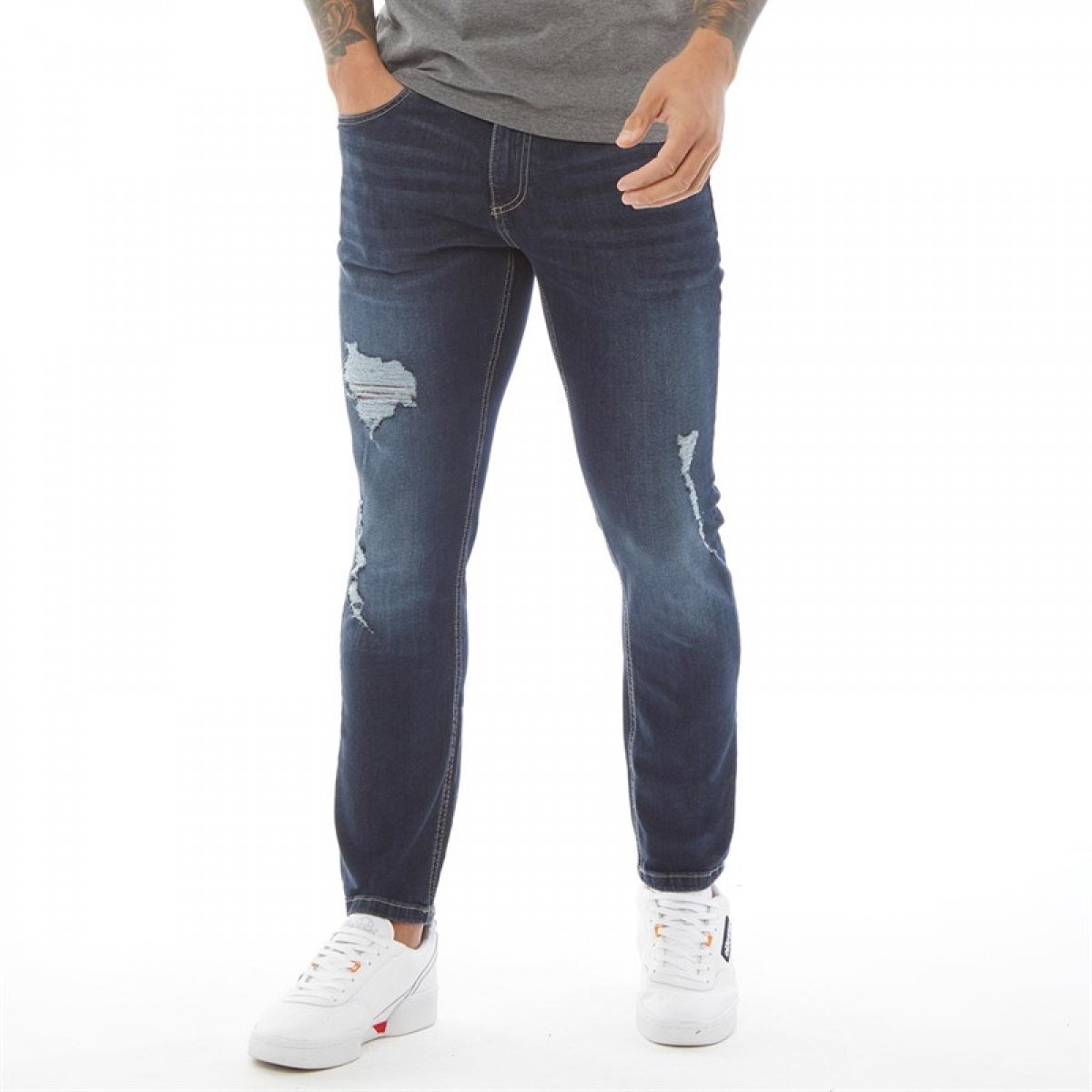 

Джинсы Crosshatch Kinistion Skinny Ripped Darkwash Dark Wash, 36W 32L