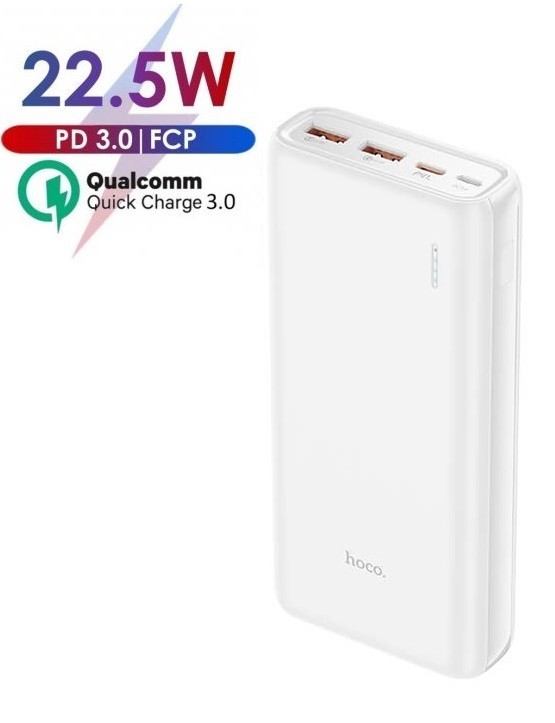 

Павербанк Hoco 22.5W 20000mAh Quick Charge 3.0|Power Delivery для iPad/iPhone/ Xiaomi/ Samsung/Huawei white