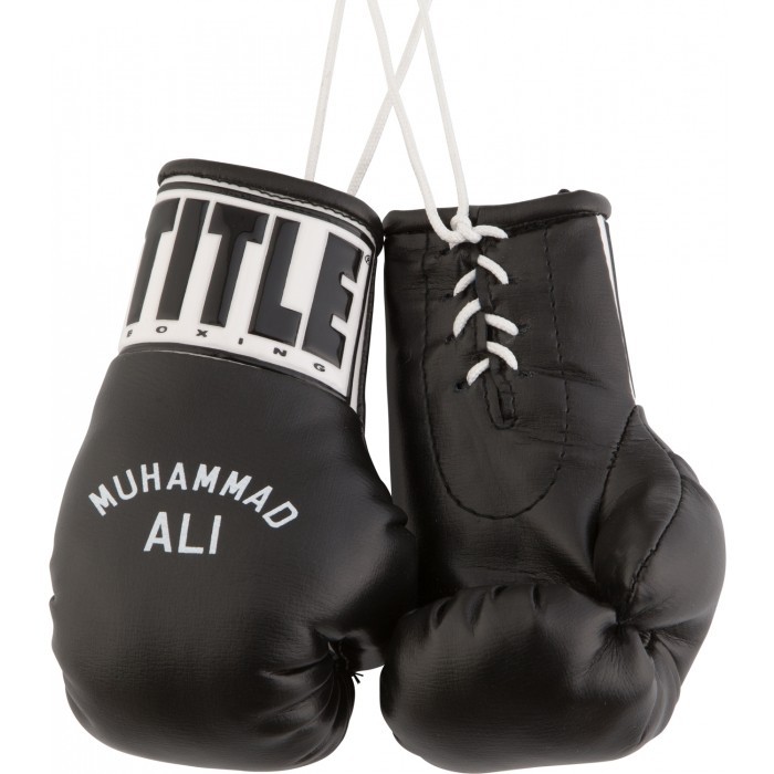 

Сувенірні міні боксерські рукавиці TITLE ALI чорний 15 см (01055)