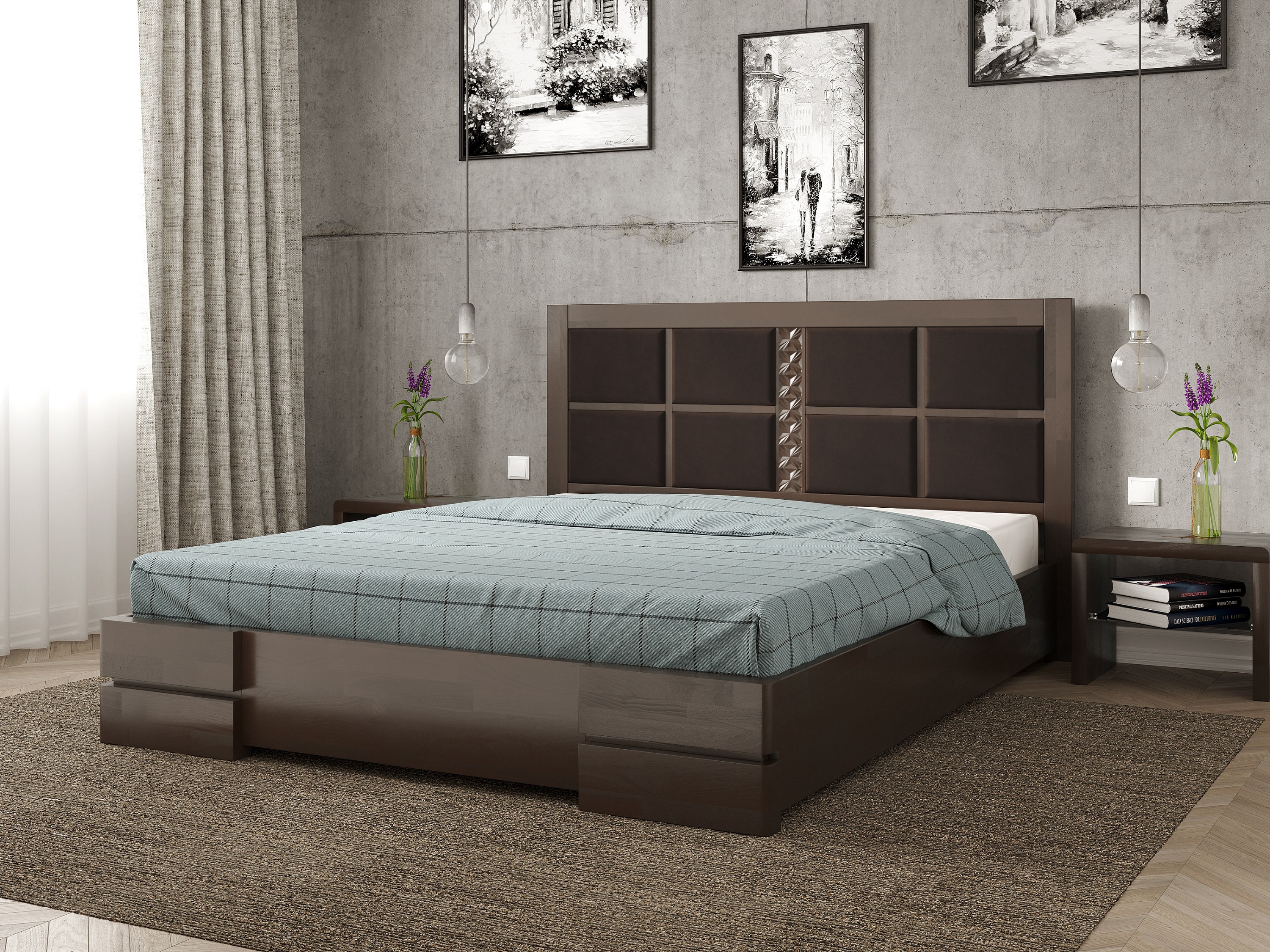 

Кровать Кардинал 2 Arbordrev (160*200) бук Темный Орех