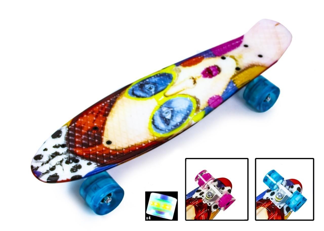 

Скейтборд Пенни борд Penny Board 22" COOL GIRL Девочка Светящиеся колеса