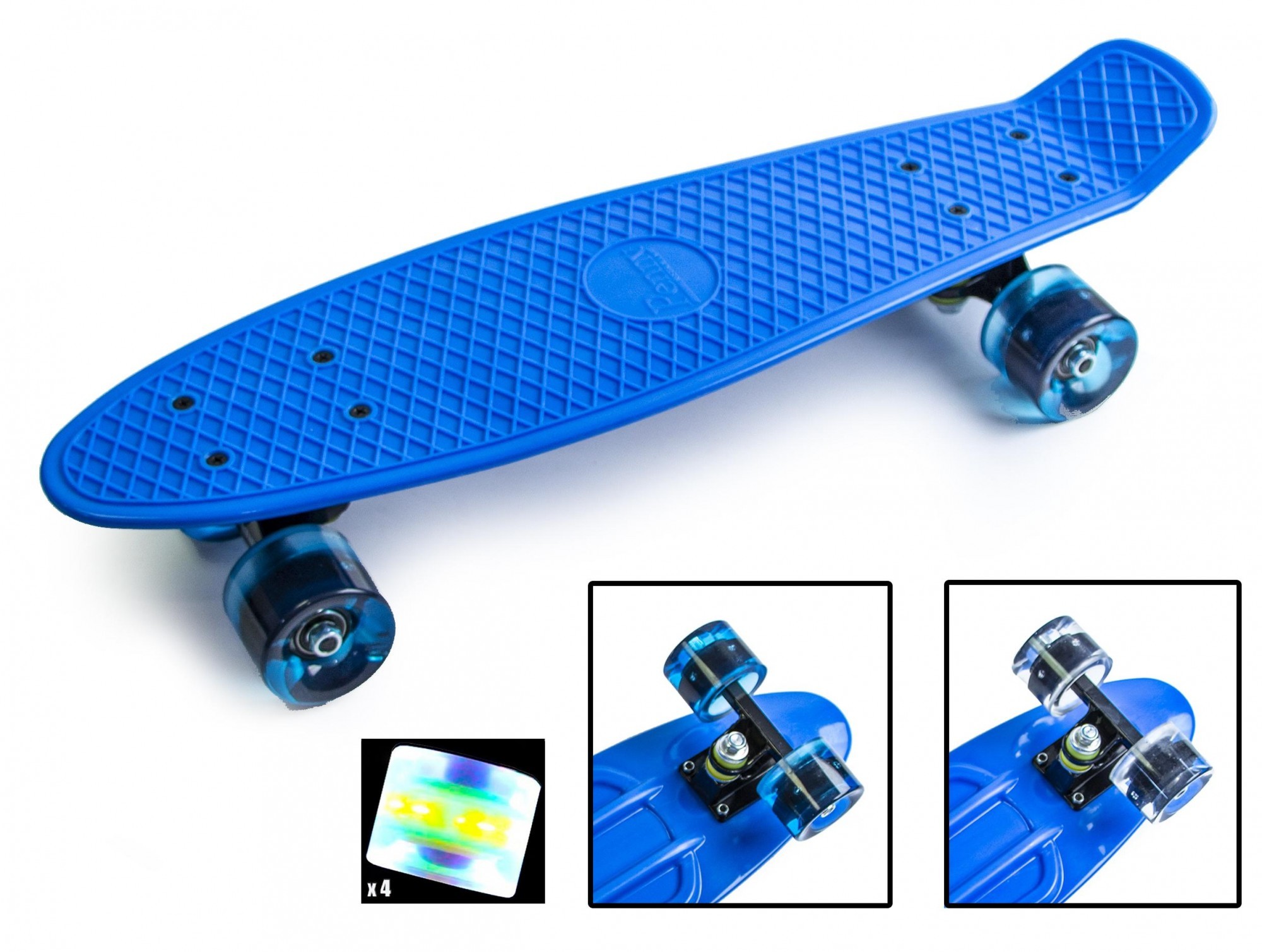 

Скейтборд Пенни борд Penny Board 22" BLUE Синий Светящиеся колеса