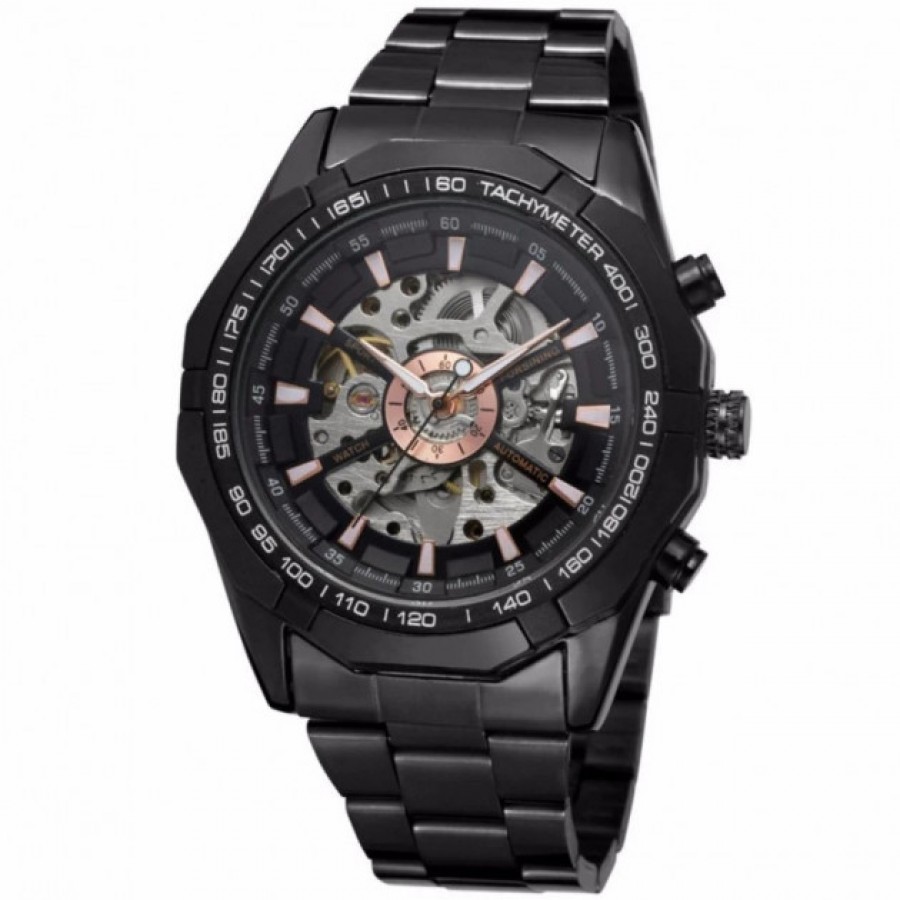

Часы Winner Timi Skeleton мужские механические с автоподзаводом водонепроницаемые Black