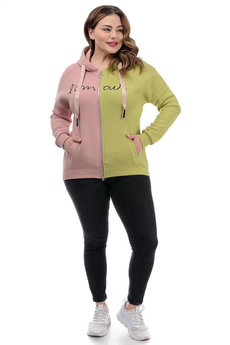 

Спортивная кофта Val Leo collection 00268 розовая-салатная, Спортивная кофта Val Leo collection 00268 розовая-салатная 48