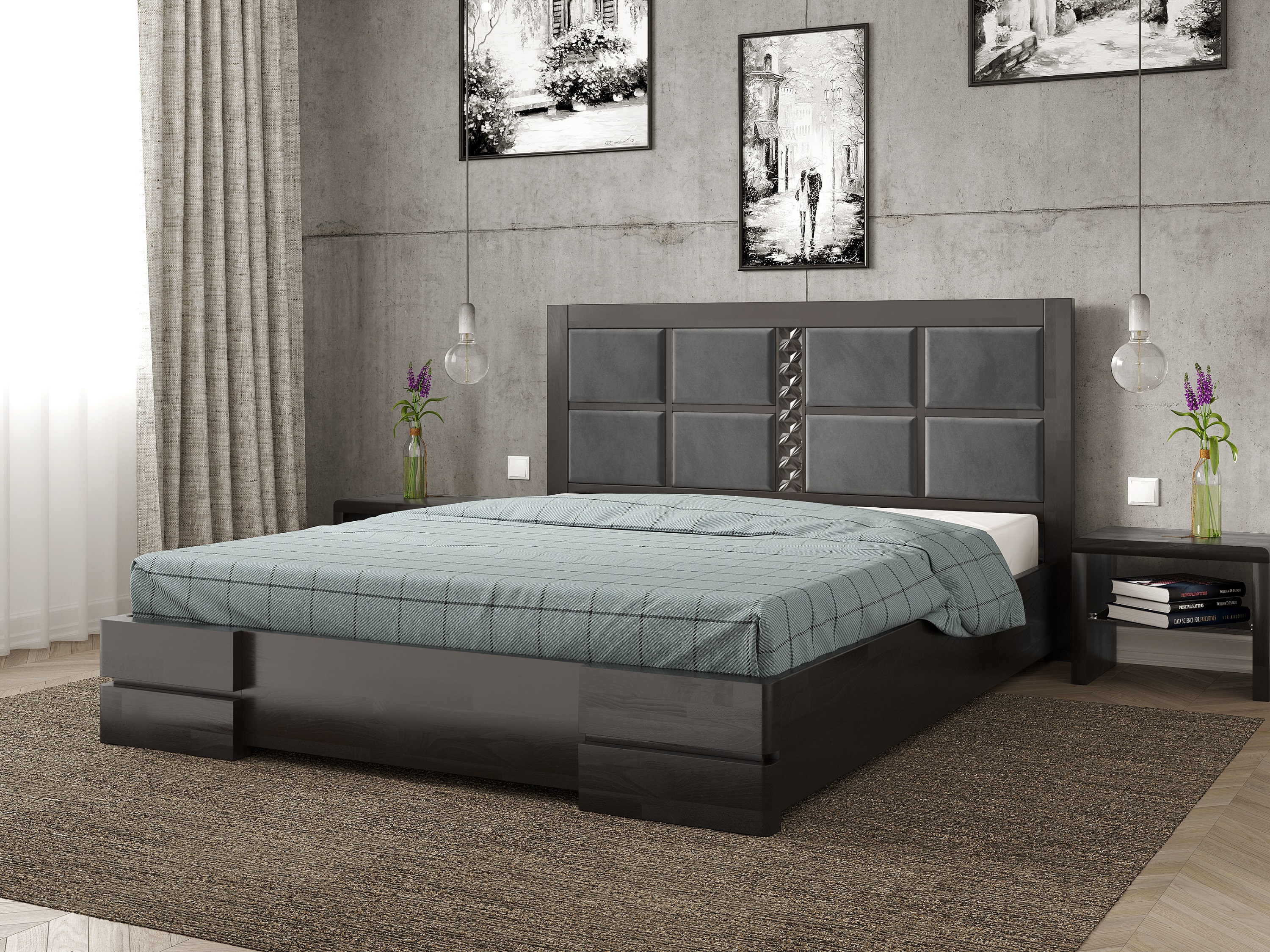 

Кровать Кардинал 2 Arbordrev (160*200) сосна Венге магия + Riviera 91