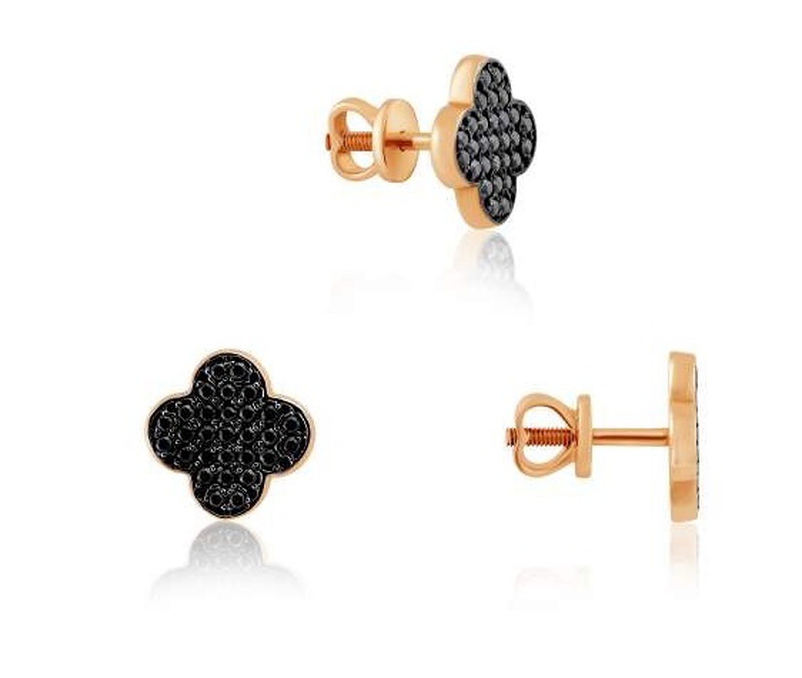 

Серьги из красного золота с куб. циркониями 1760087