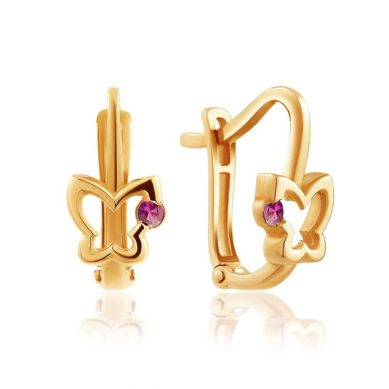 

Серьги из красного золота с куб. циркониями 1760096
