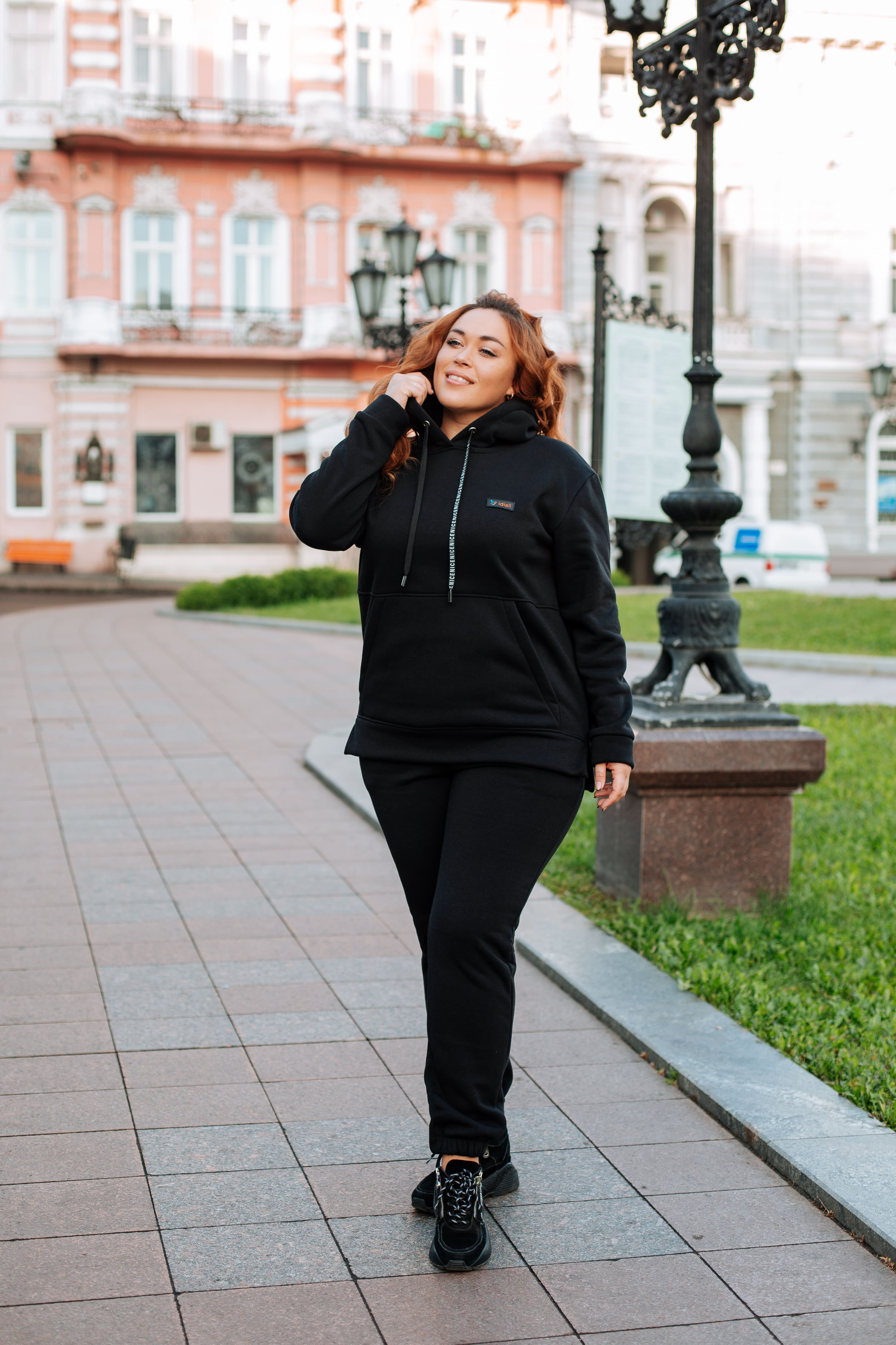 

Спорт костюм КЕНГУРУ флис БАТАЛ idiali Черный, Спорт костюм КЕНГУРУ флис БАТАЛ idiali Черный 52