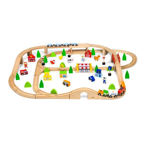 

Деревянная железная дорога Viga Toys 90 эл. (SKU-50998) 48 x 9 x 42 см