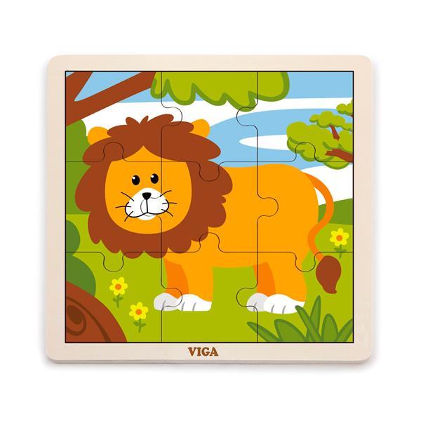 

Деревянный пазл Viga Toys Лев, 9 эл. (SKU-51442) 23 x 23 x 1 см