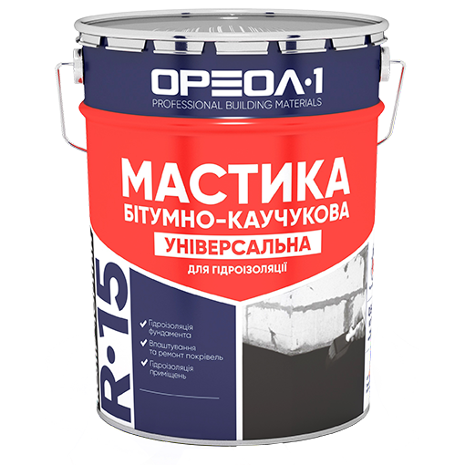 

Мастика бітумно-каучукова Ореол-1 R-15 3 кг