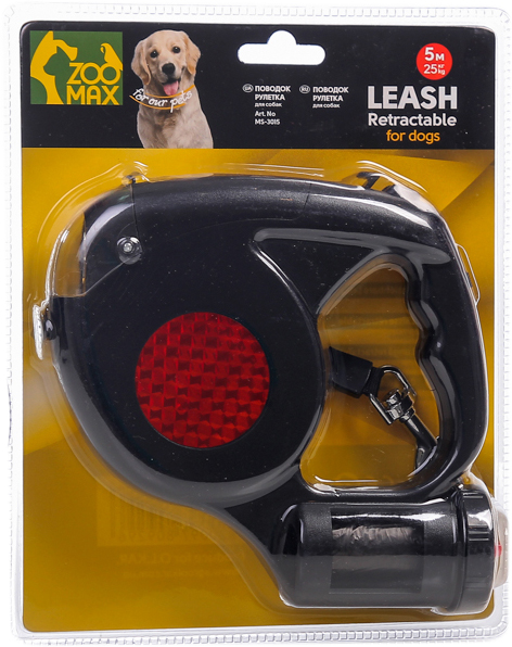 

Поводок рулетка лента ZooMax с фонариком 5 м с контейнером для мусорных пакетов MS-3015 Black (4820097809296)