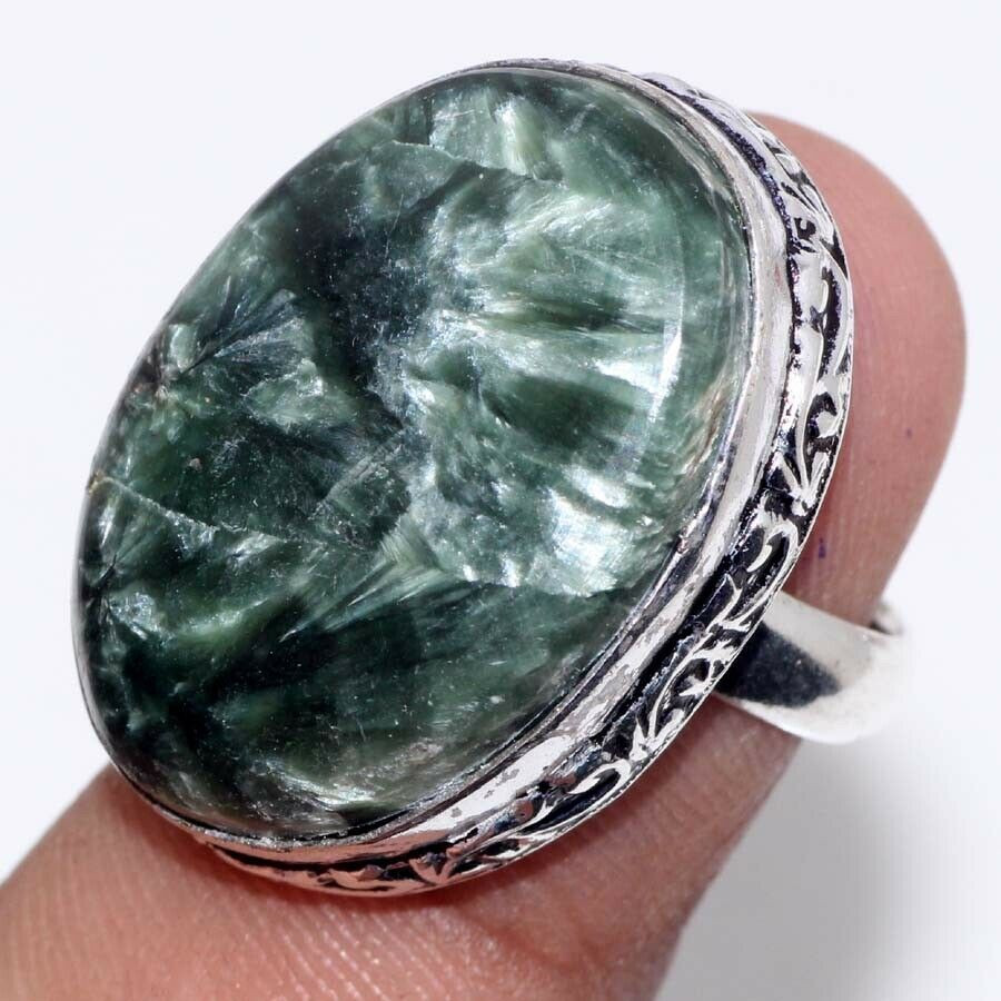 

Кольцо с камнем серафинит, 16 размер L-15736