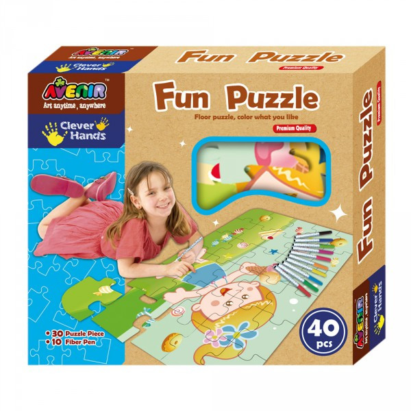

Детская настольная игра Пазлы из плотного картона, которые можно разукрасить "Fun Puzzle" Avenir (30 деталей) (СН1121)
