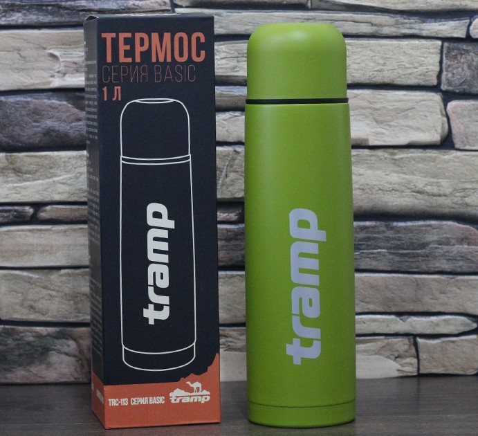 

Термос для чая и кофе Tramp Basic 1 л с кнопкой Олива (TRC-113-olive)