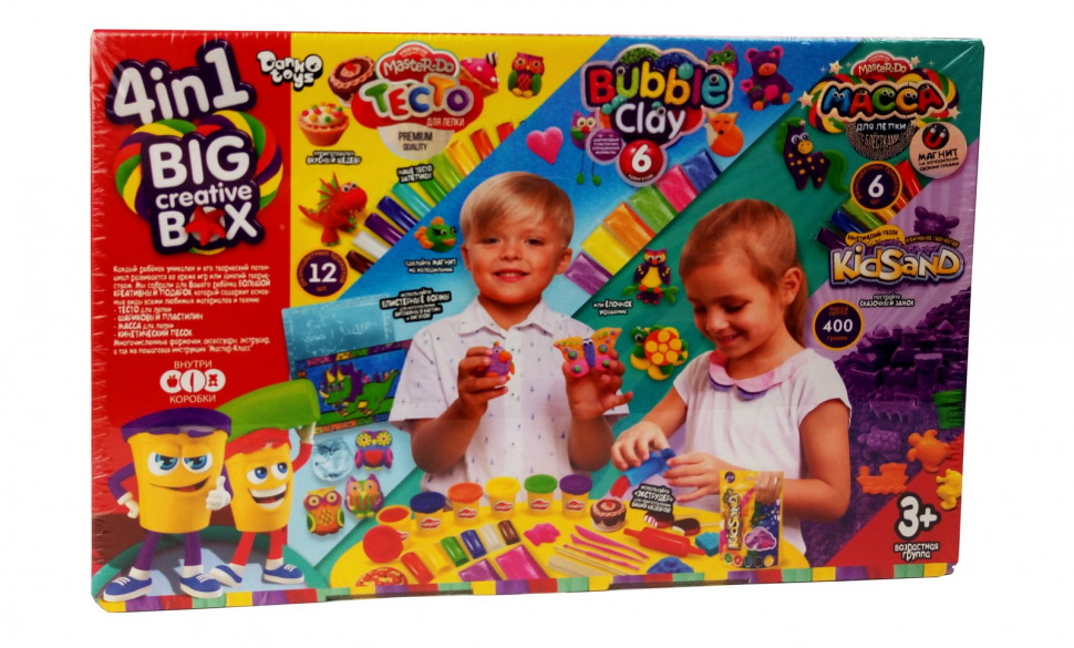 

Набор для творчества BIG CREATIVE BOX Danko Toys тесто для лепки, кинетический песок (BCRB-01-01)