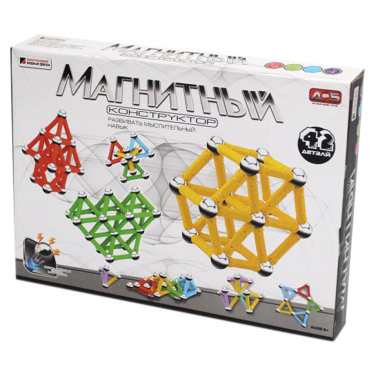 

Конструктор магнитный Metr+ 42 детали (AQ-601)