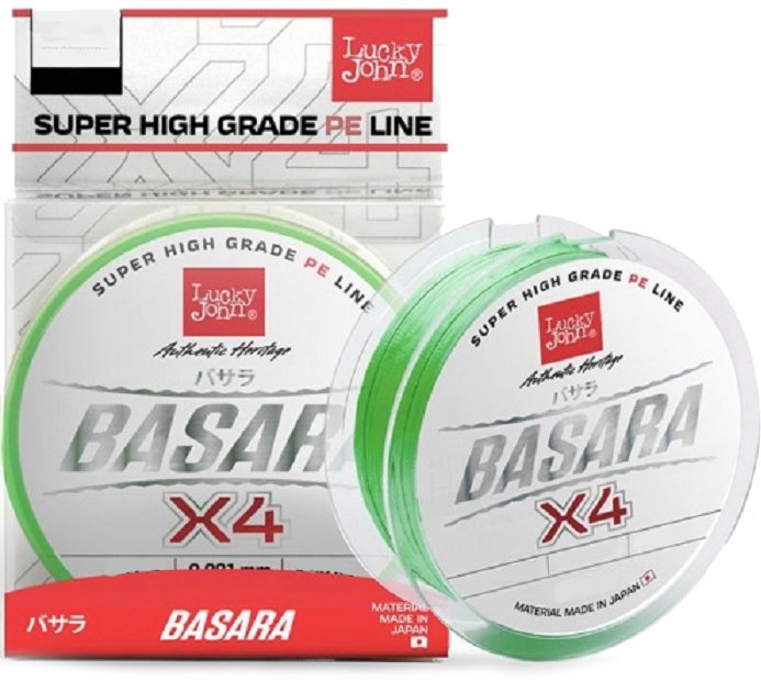 

Леска плетёная Lucky John BASARA Light Green Х4 PE 125м 0.154мм