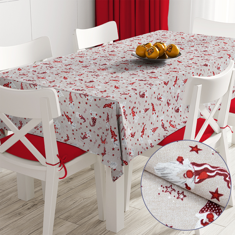 

Новогодняя скатерть Time Textile Magic Gnomes Бежевый, Красный TT172621 10 салфеток