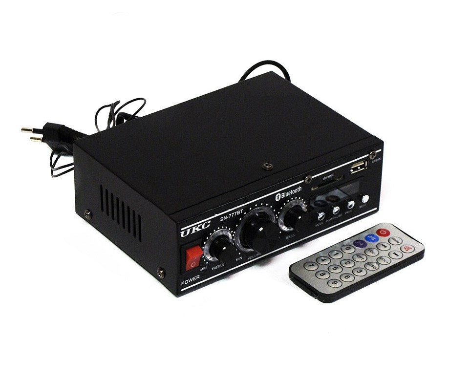 

Стереоусилитель 2-х канальный UKC AV-777BT Bluetooth black