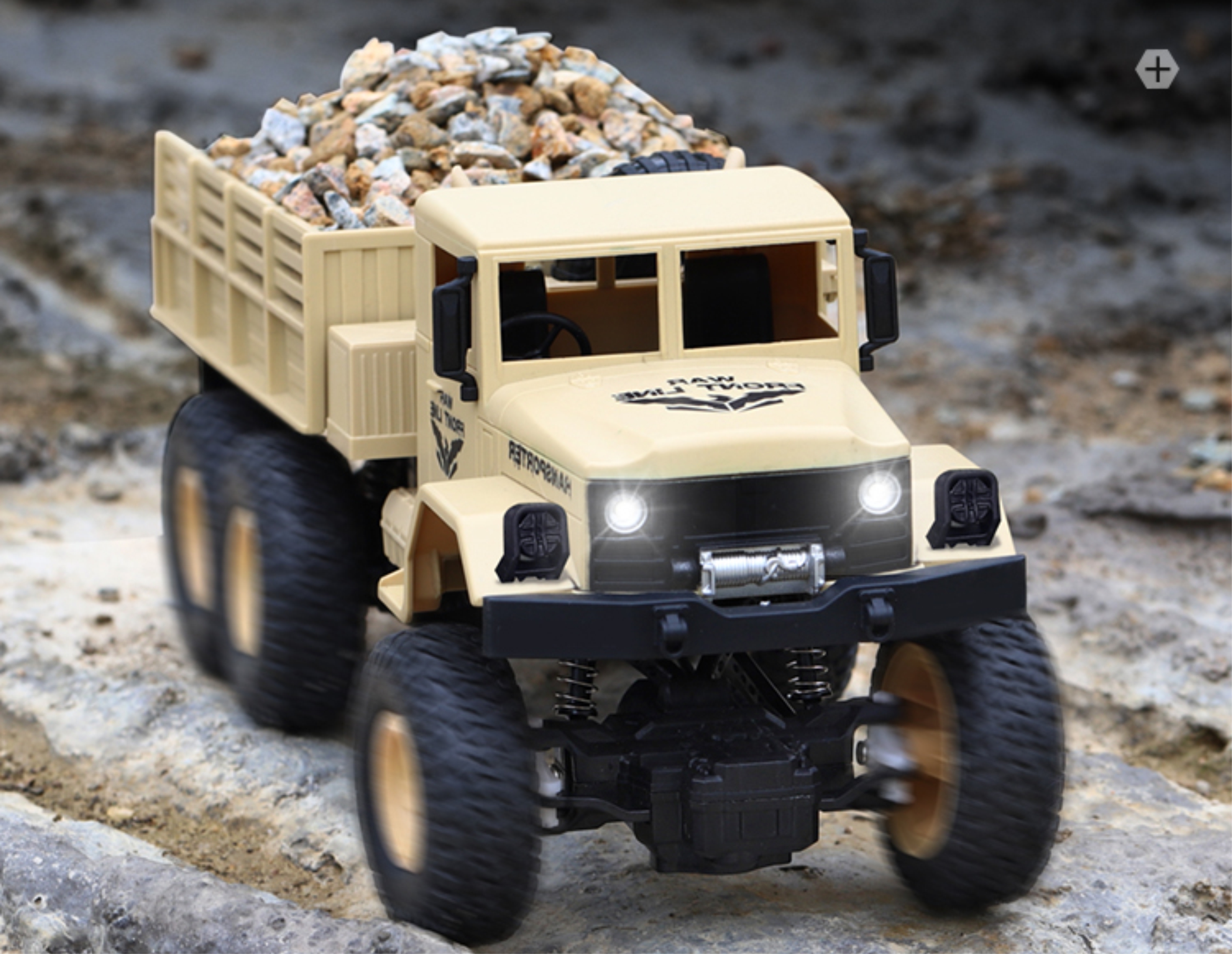 

Машинка на р/у JJRC Transporter Q69 1:18 Военный грузовик 4WD Желтый