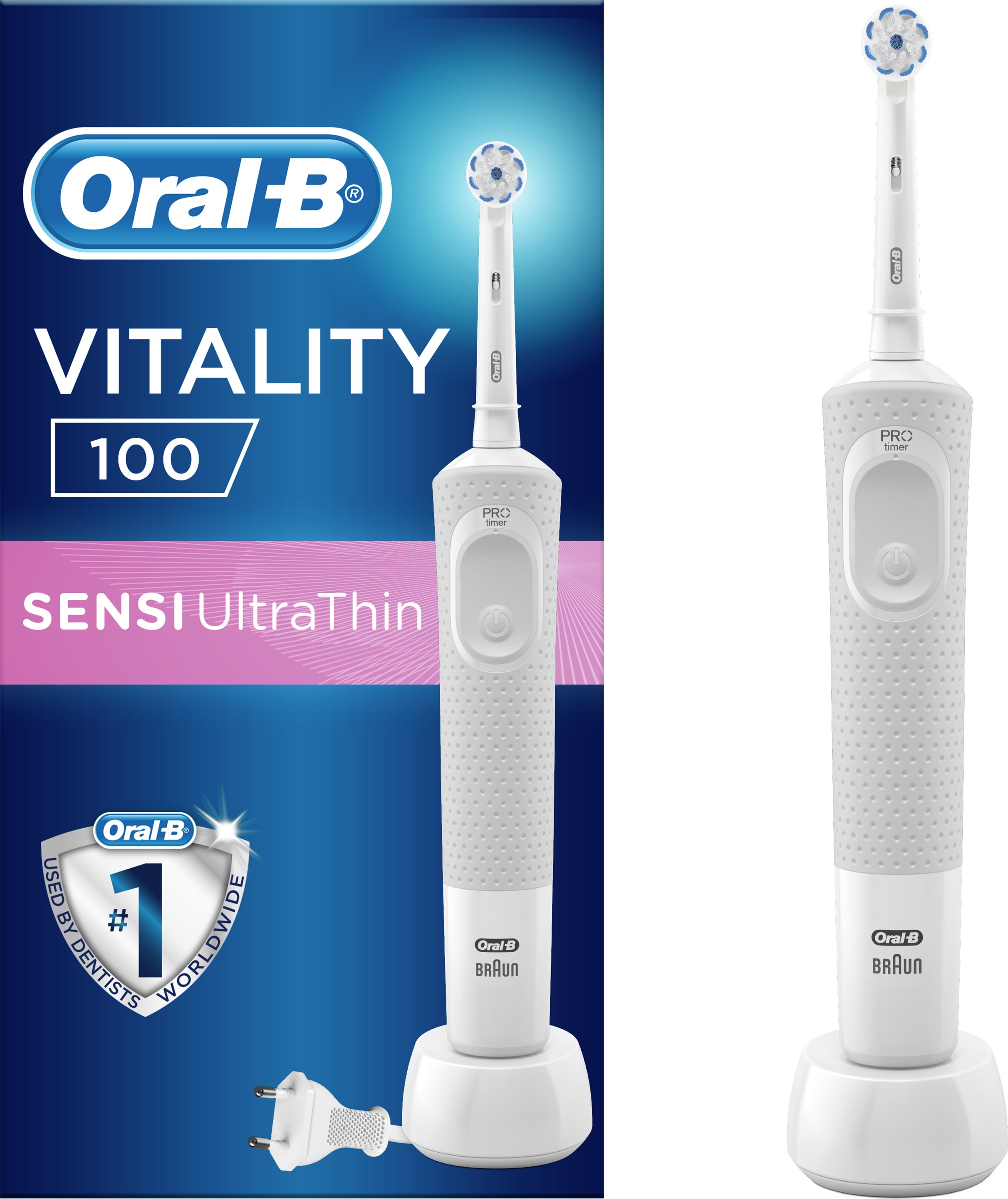 

Электрическая зубная щетка Oral-B D100 Vitality Sensi Ultrathin Белая