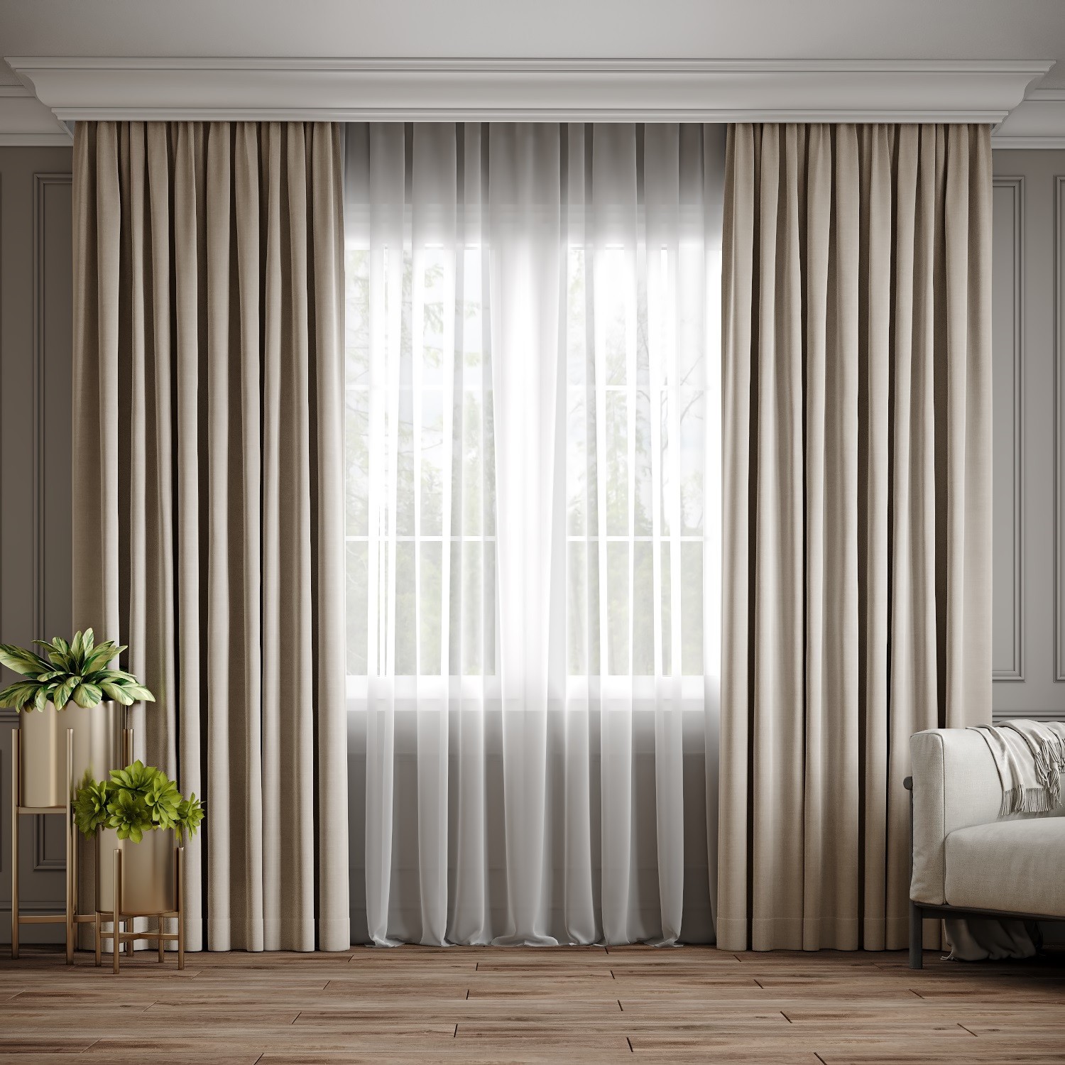 

Комплект штор Ann-Tailor микровелюр Капучино 300x270 см 2 шт (196)