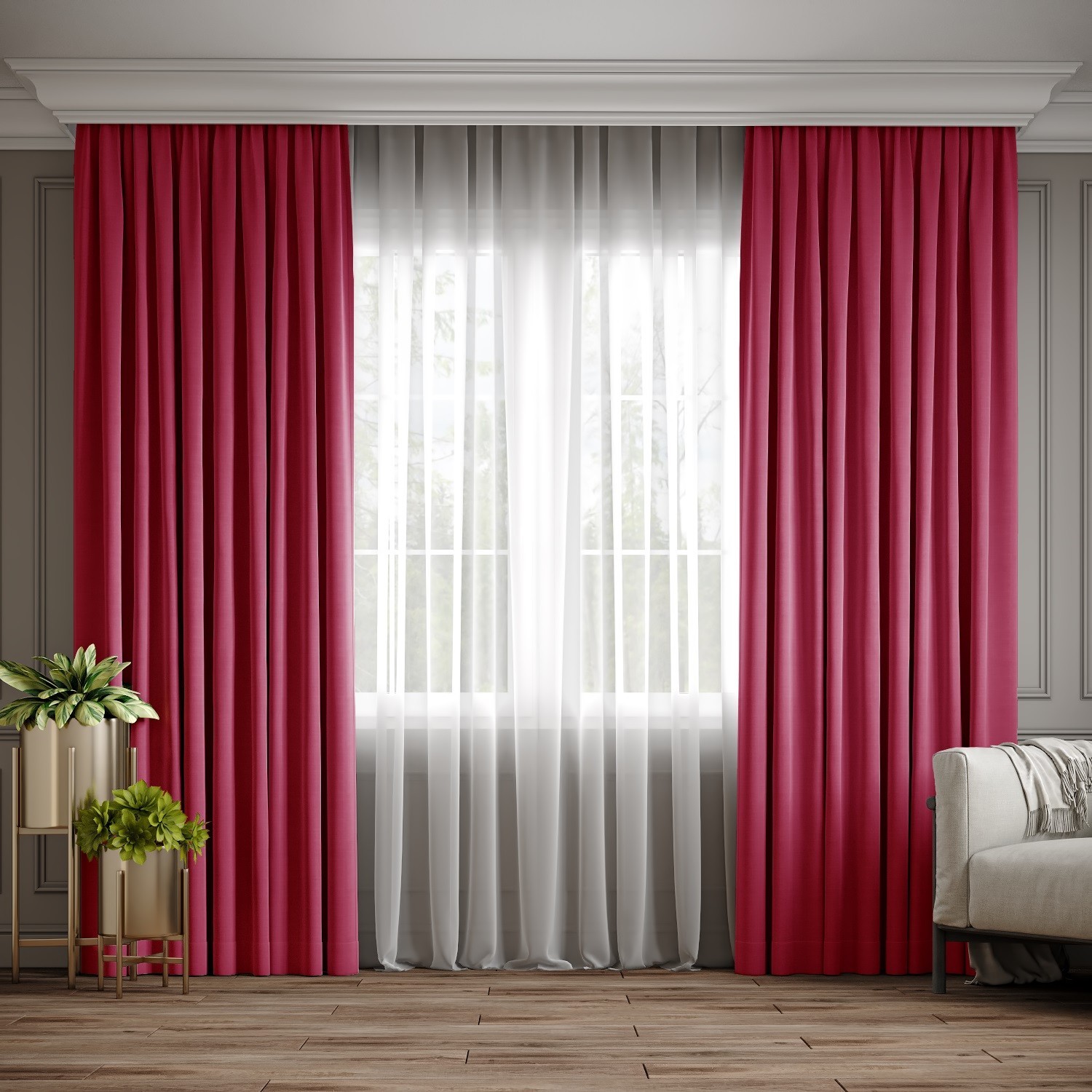 

Комплект штор Ann-Tailor микровелюр Фуксия 250x270 см 2 шт (109)