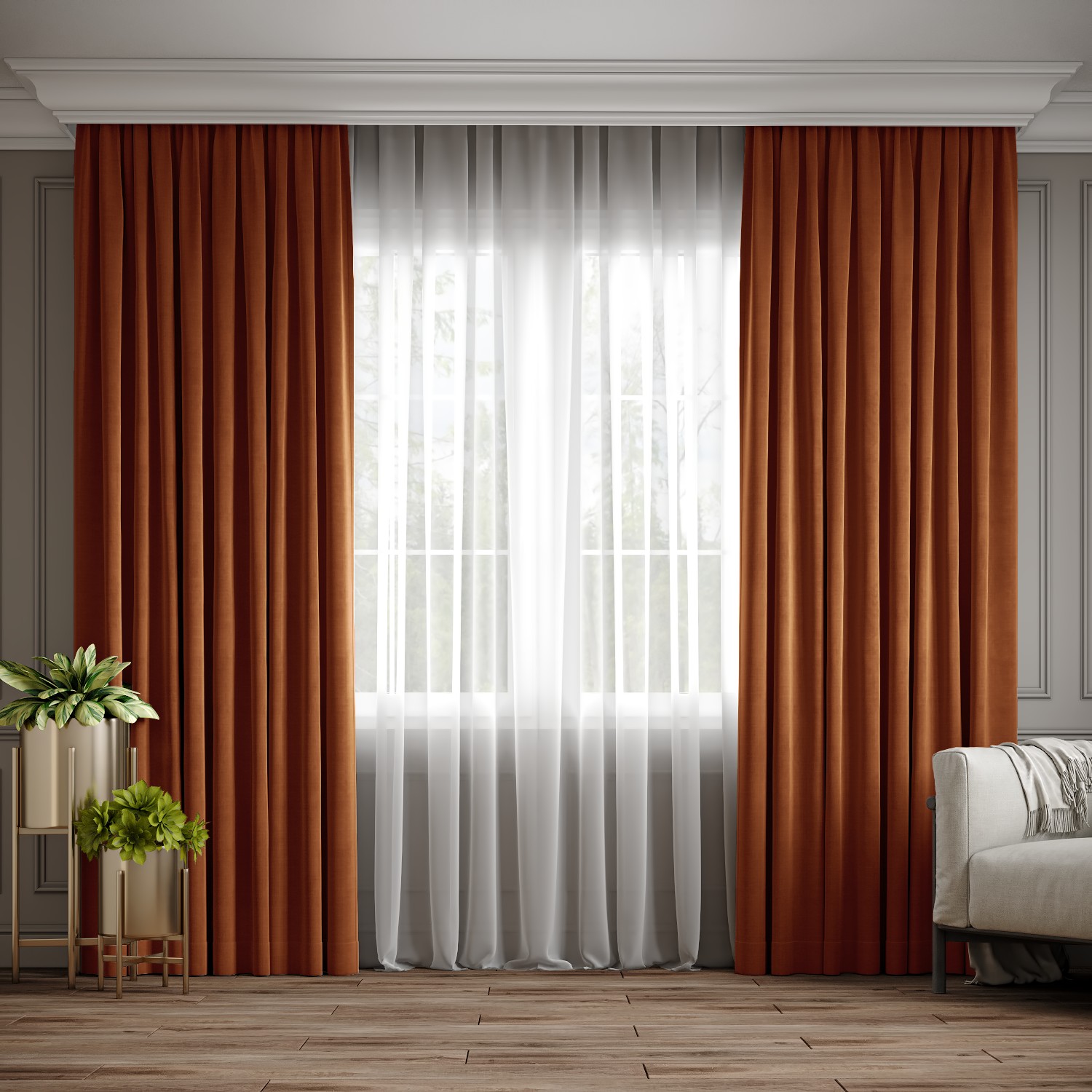 

Комплект штор Ann-Tailor микровелюр Терракотовый 300x270 см 2 шт (107)