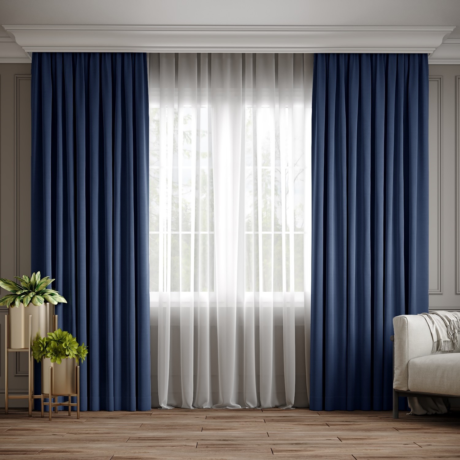 

Комплект штор Ann-Tailor микровелюр Синий 200x270 см 2 шт (355)