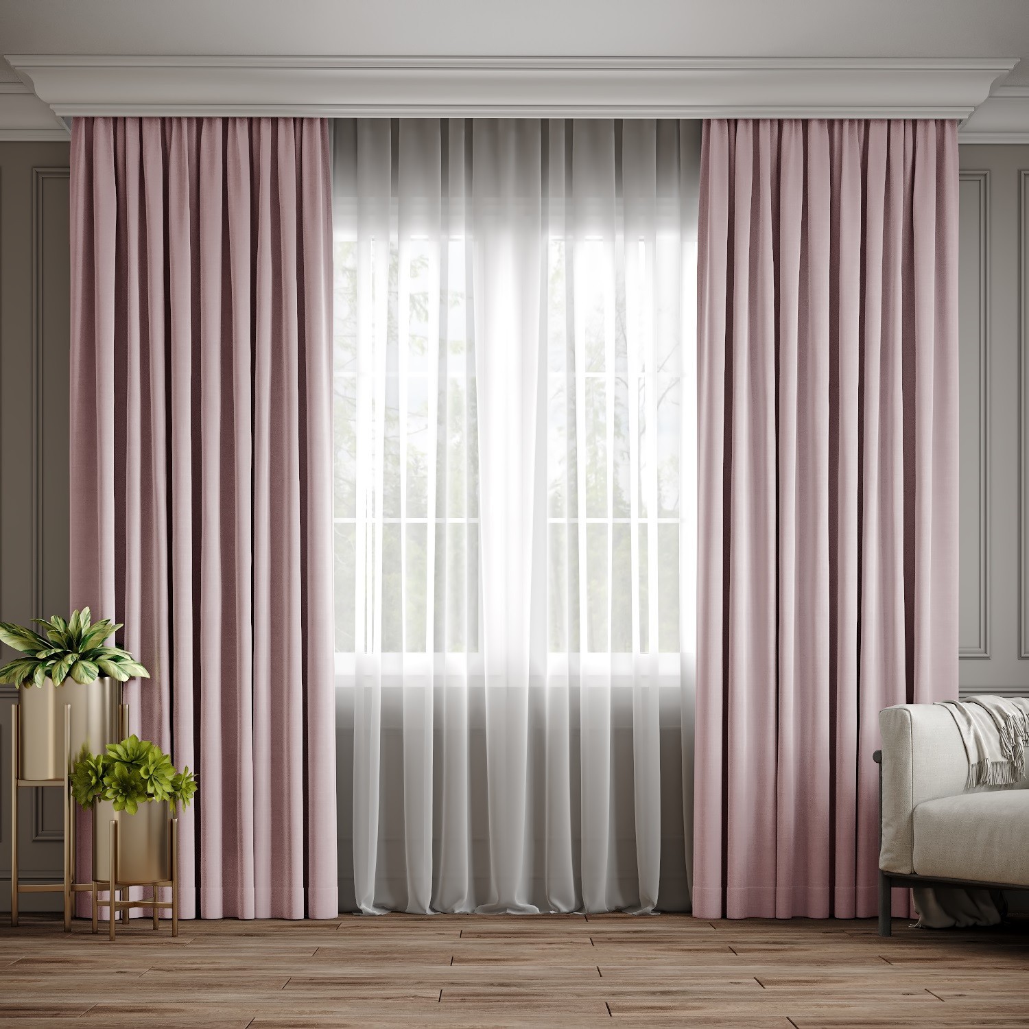 

Комплект штор Ann-Tailor микровелюр Пудра 300x270 см 2 шт (97)